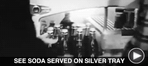 SEE SODA SERVED ON SILVER TRAY here 