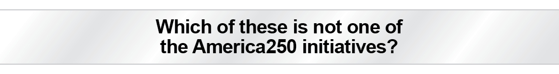 The Question Is - Which of these is not one of
the America250 initiatives?