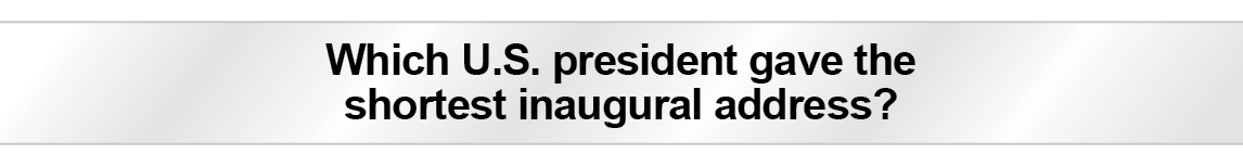 The Question Is - Which U.S. president gave the shortest inaugural address?