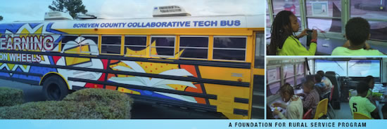 Image of Bus with info on FRS program