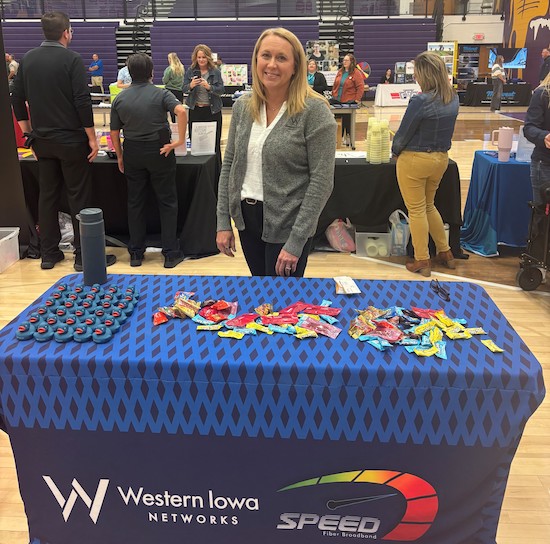 Image of our booth at the career fair.